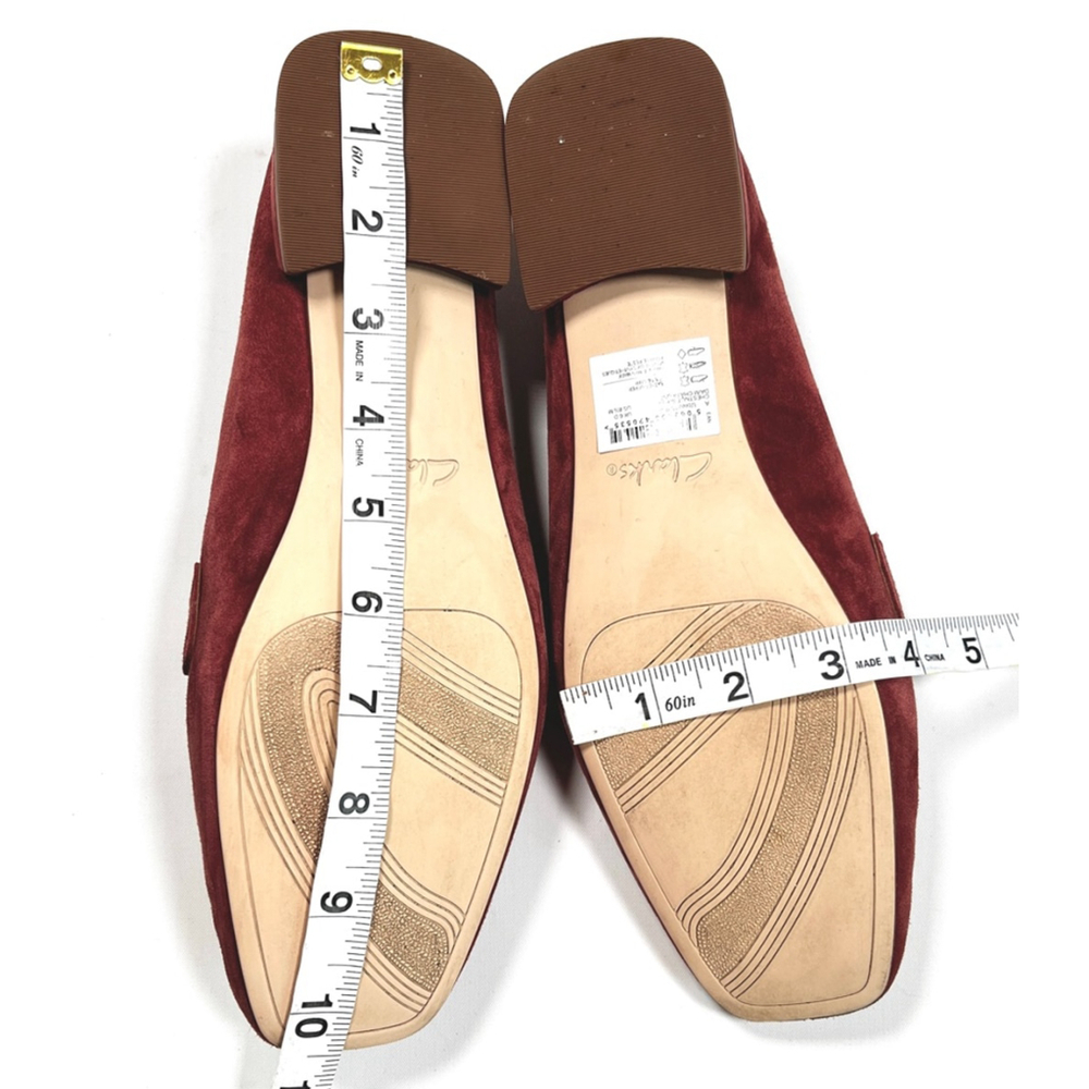 Clarks Suede Womans Loafers Pale Red Brown - Picture 10 of 10